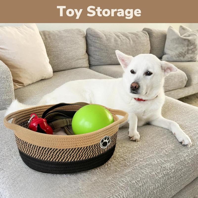 Dog toys basket, storage basket, dog and cat storage woven basket, diaper storage basket, 12 