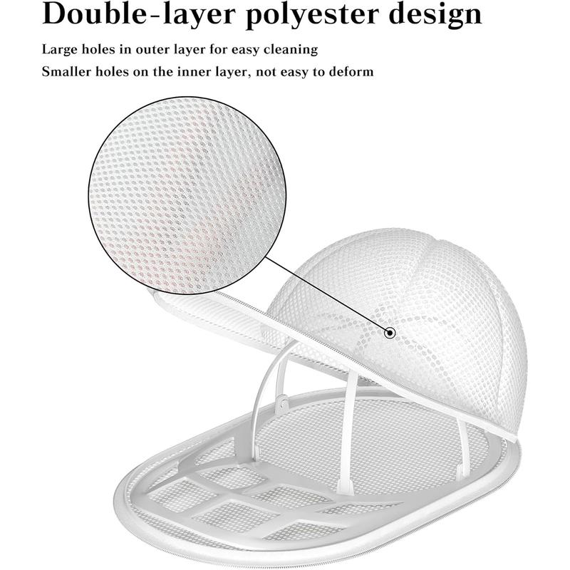 LONGD Hat Washer cage for Baseball Caps, Sturdy Cleaning Protector with Frame Cage and Laundry Bag, Washing Machine Safe Hat Cleaner and Organizer, Suitable for Adult and Kids' Caps - 1-Pack