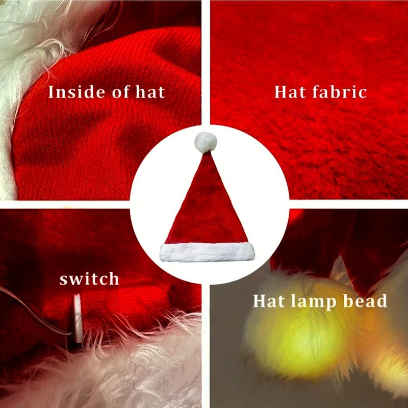 LED-Lit Christmas Santa Hat - Festive Red, Green, or Golden | Perfect for Holiday Parties & Gifts