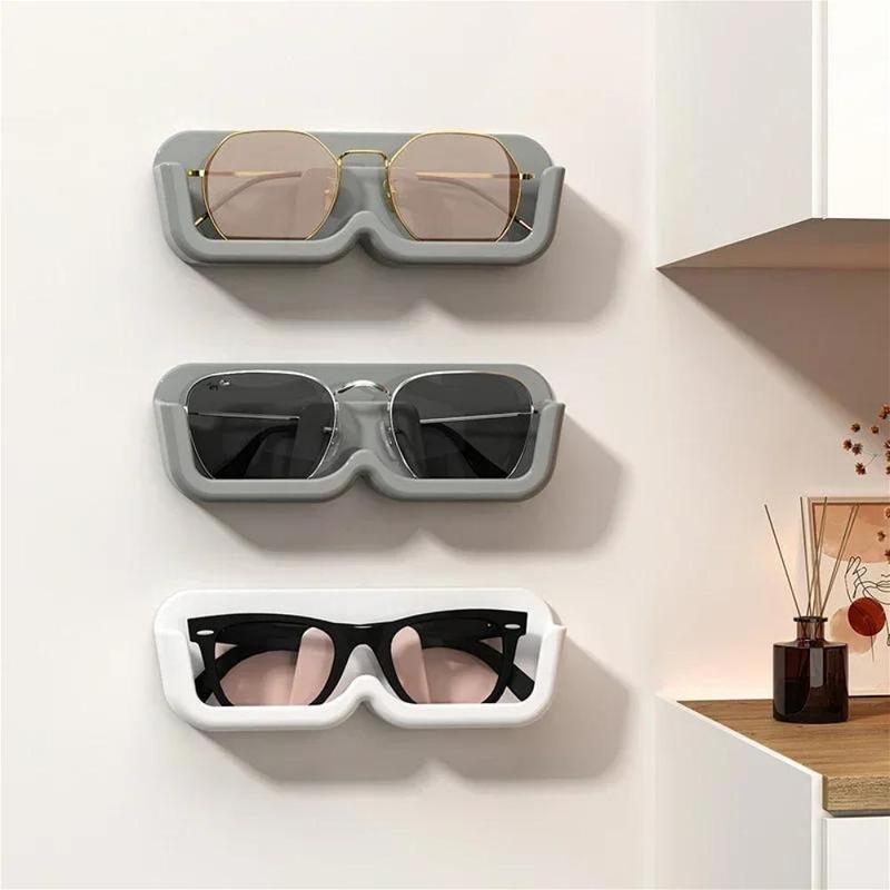 Wall Mounted Glasses Storage Rack, 1 Count Punch Free Glasses Holder, Space Saving Easy To Pick Up and Easy To Access Design Glasses Holder