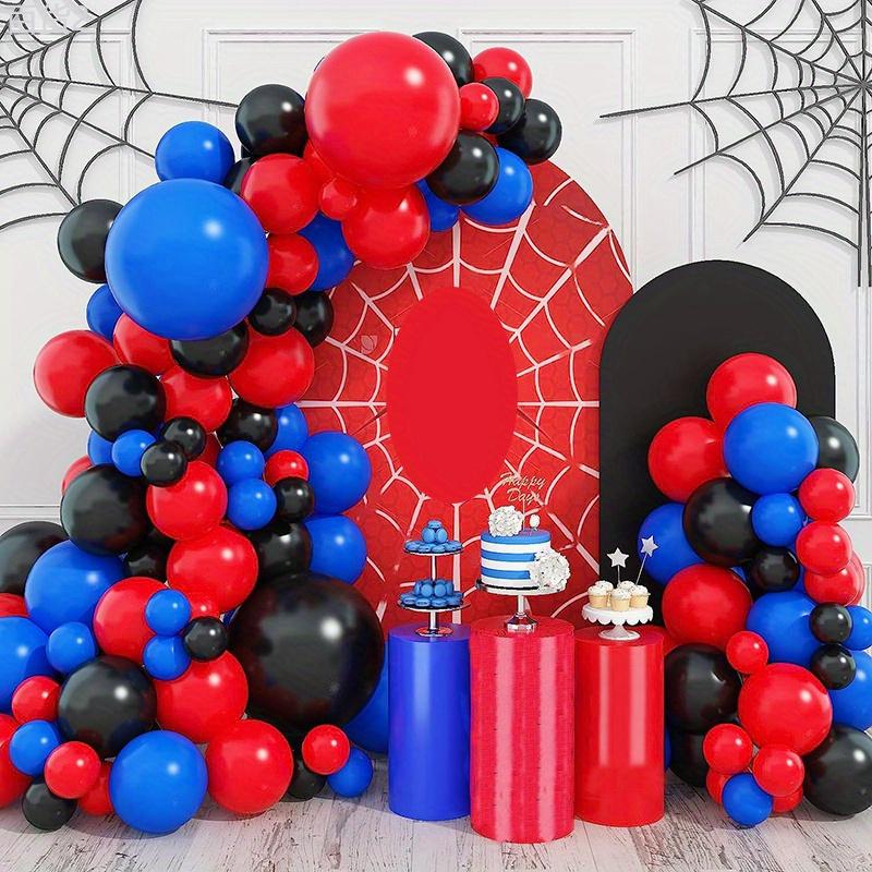 41pcs, Red Blue Black Balloon Set With Red Confetti Balloons For Super Party Boys Wedding Birthday Anniversary Graduation Party Decorations Supplies