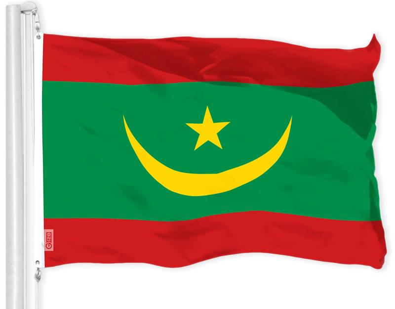 G128 Mauritania Mauritanian Flag | 3x5 Ft | LiteWeave Pro Series Printed 150D Polyester | Country Flag, Indoor Outdoor, Vibrant Colors, Brass Grommets