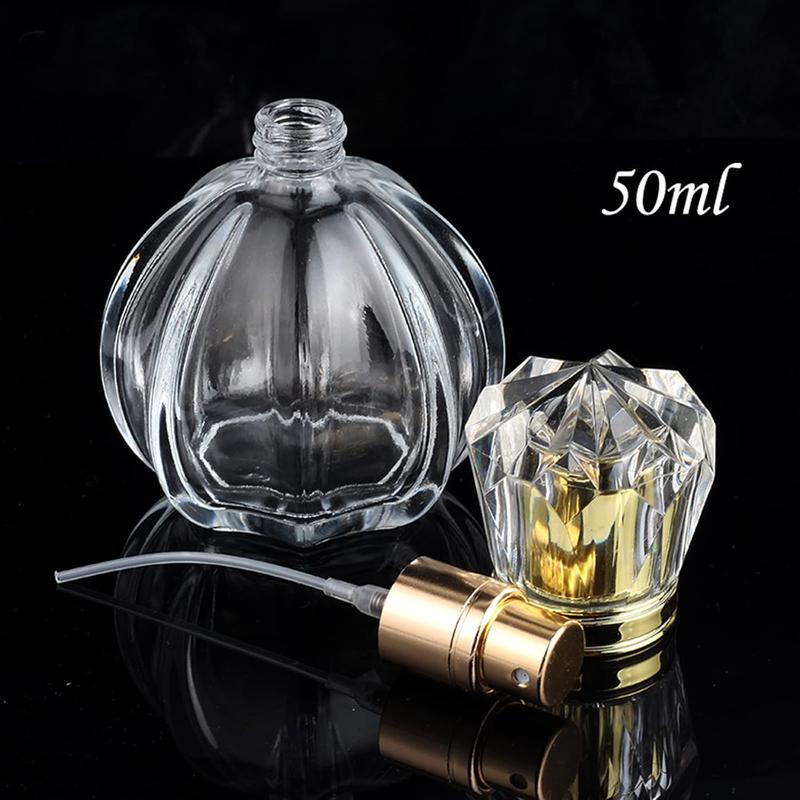 50ML 1.7 OZ Refillable Atomizer Spray Glass Empty Perfume Bottles for Travel