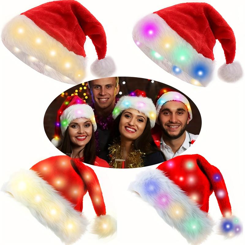 LED-Lit Christmas Santa Hat - Festive Red, Green, or Golden | Perfect for Holiday Parties & Gifts