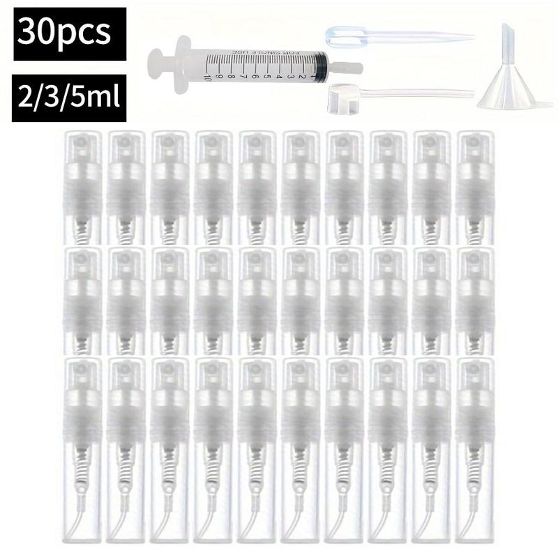 Portable Travel Spray Bottle Set, 30pcs Refillable Spray Bottle with 4 Counts Accessories, Portable Perfume Bottle, Makeup Tools for Women