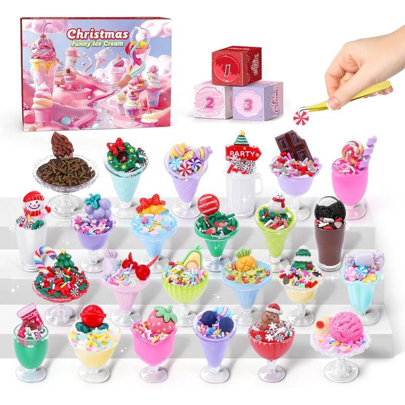 Ice Cream Cup Advent Calendar, 2024 Advent Calendar, 24 DIY Toddler Toys, Christmas Countdown, Jesus Christmas Countdown Gifts, Christmas Stocking Stuffers, Christmas Gifts for Kids