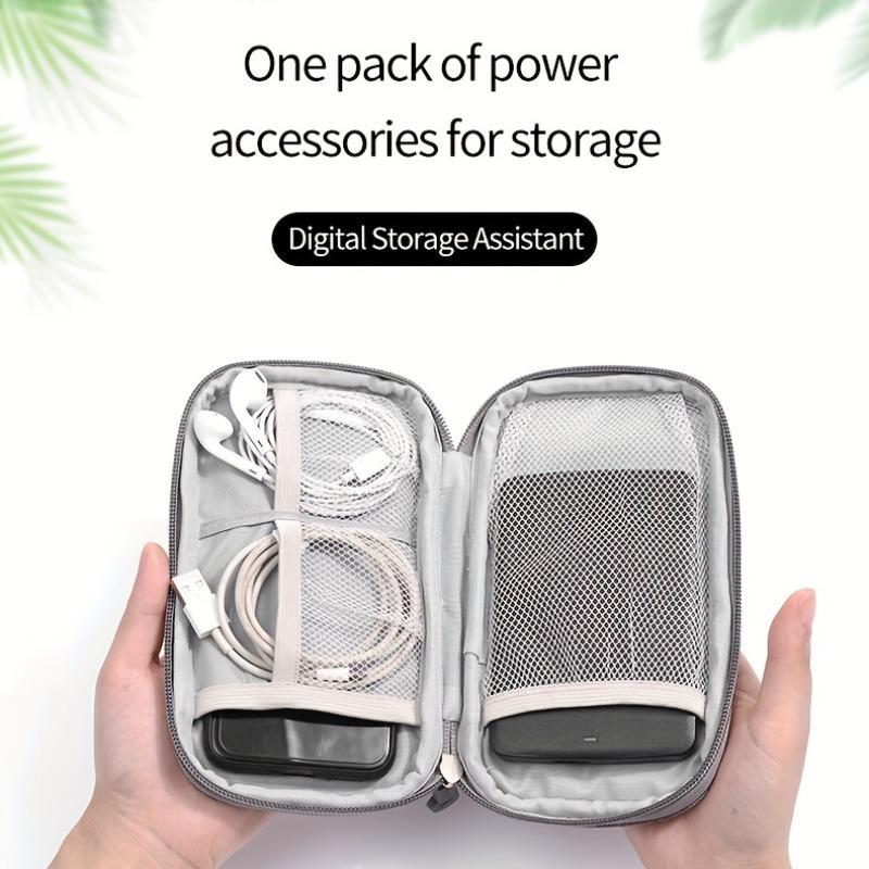 Portable Mesh Electronics Accessories Storage Bag, Multi-grid Storage Bag for Mobile Phone Accessories, Power Bank, Earphones, & Data Cables, Desk Organizer for Home Office, Desktop Accessories