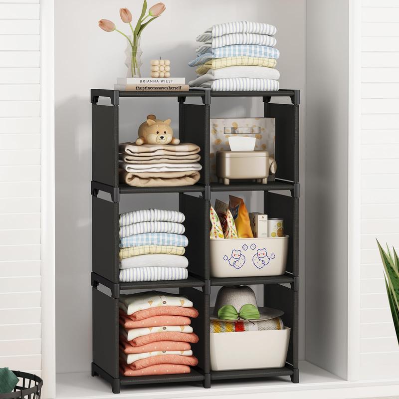 Closet Organizers and Storage 6 Cube Storage Organizer Portable Closet Shelves Cabinet (35.8L x 11.8W x 37.4H) Racks