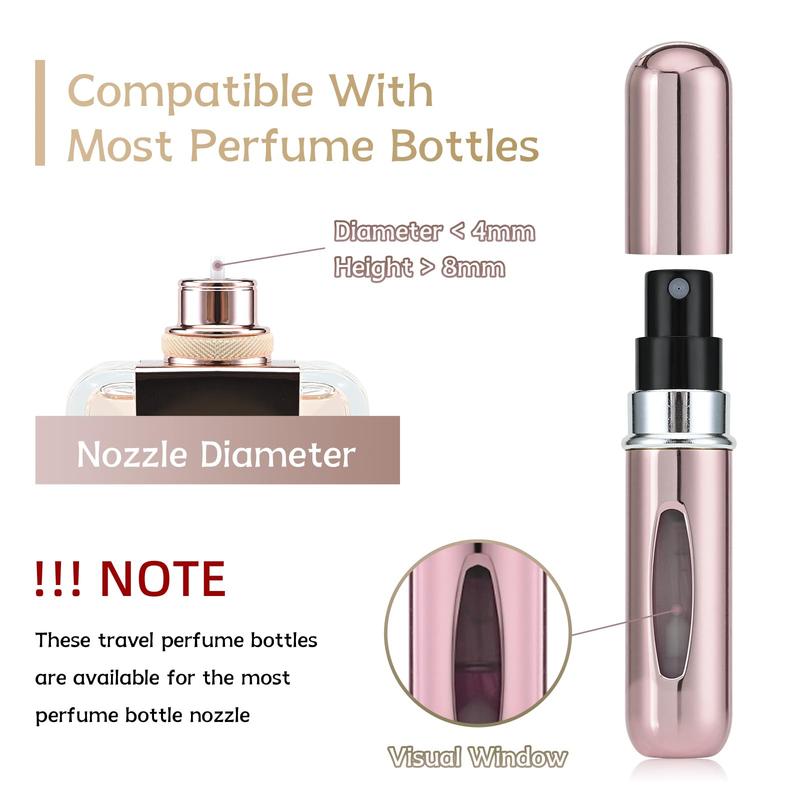 Portable Perfume Bottle, 4 Count Portable Mini Refillable Perfume Atomizer Spray Bottle, Scent Pump Case for Travel, 5ml Tin Organiser Canister