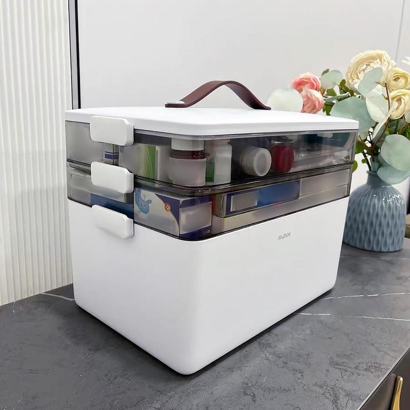 3 Layers Large Capacity Medicine Storage Box, Multi-grid Medicine Storage Organizer for Bedroom, Home Organizer for Living Room Bedroom