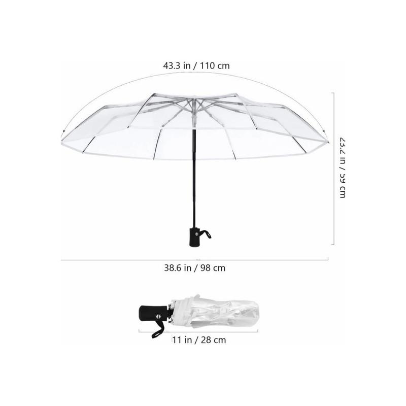 Cute Cat Pattern Transparent Umbrella, Automatic Open Close Umbrella, Waterproof Umbrella for Outdoor Activities