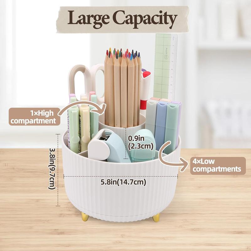 Makeup Brush Holder, Multi-angle Rotating Makeup Organizer, Multifunction Cosmetic Organizer for Bathroom Countertop, Bedroom Nightstand, Desktop, Makeup Desk Organizer, White Boxes Skincare Organizer Smooth Vanity