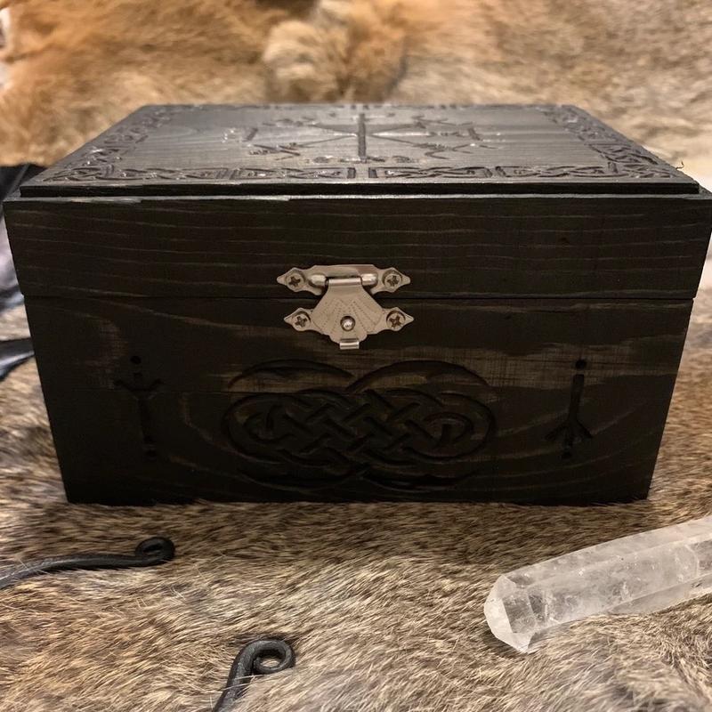 Vegvisir Knotwork Box Norse Pagan Viking Heathen Viking Compass Nordic Handmade Altar