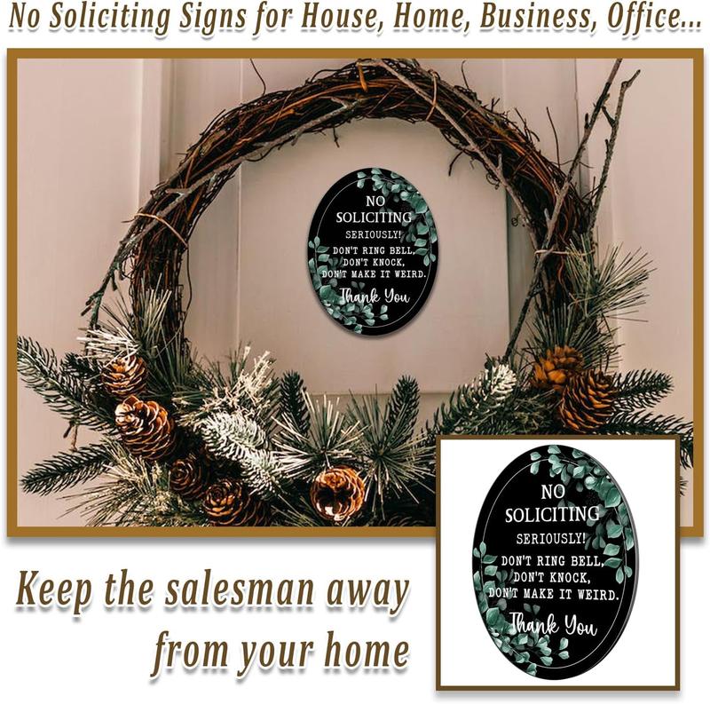 No Soliciting Sign for House Funny No Soliciting Signs for Home Office Sign Durable No Soliciting Signs for Home & Office  Front Door Sign Door Porch Home Wall Decor 4.6