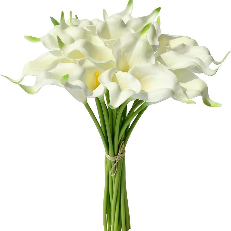 Artificial Calla Lily (10pcs), Faux Flower Stem without Vase, Decorative Artificial Flowers for Home Kitchen & Wedding