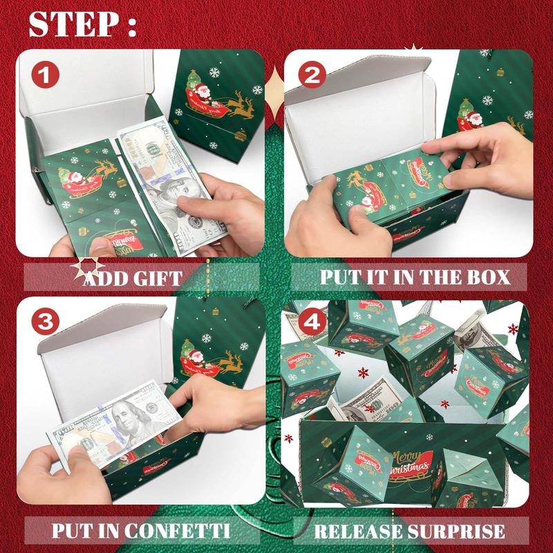 Pop-Out Money & Treats in Surprise Explosion Gift Box for Christmas and Birthdays.