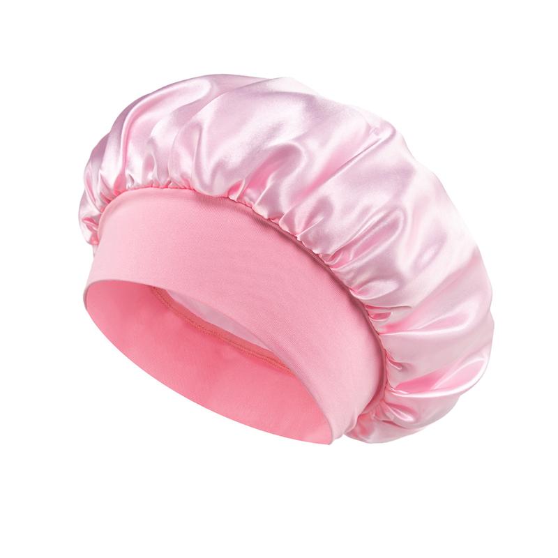 Luxury Satin Shower Cap with Adjustable Elastic Band - Waterproof, Soft Sleeping Hair Cap for Night Care, Conditions Hair and Makes Hair Shiny