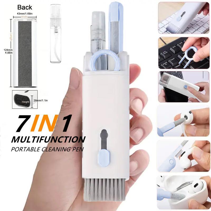 Multifunctional Cleaning Brush Kit, 1 Set 7-in-1 Portable Cleaning Pen, Multipurpose Cleaning Brush Tools for Keyboard Earphone Laptop Screen