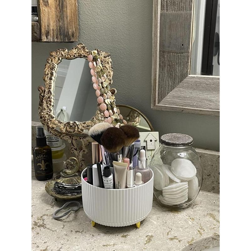 Makeup Brush Holder Organizer,360° Rotating Pencil Pen Holder Cup,Desk Accessories,5 Slot Make up Brushes Cup,for Storage Stand for Cosmetics Painting Pen Eyeliner or on the Vanity Gift Plastic