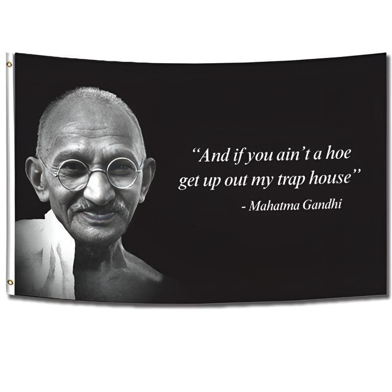 Gandhi Flag 3x5 FT Banner Dorm Banner with Two Brass Grommets for College Party Indoor Decorations