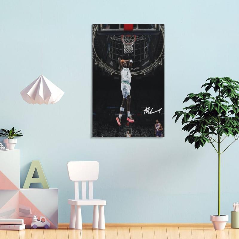 Anthony Edwards Poster Basketball Star Wall Art Poster Dunk Poster Motivational Poster Canvas Poster Graffiti Basketball Art Print Boys Room Home Decor Canvas Poster