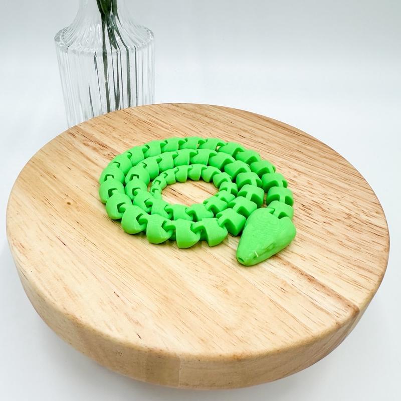 3D Printed Snake Figurine Fully Articulating Decor Gift