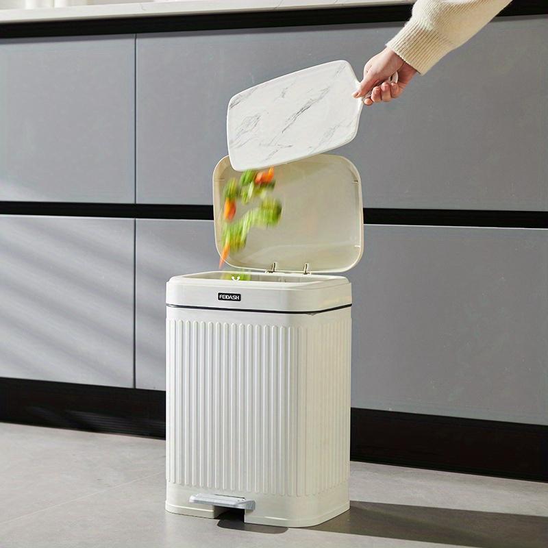 Trash Can, 1 Count Modern Simple Trash Can, Wastebasket, Waste Bin for Home Office, Outdoor Recycling Bin for Indoor & Outdoor