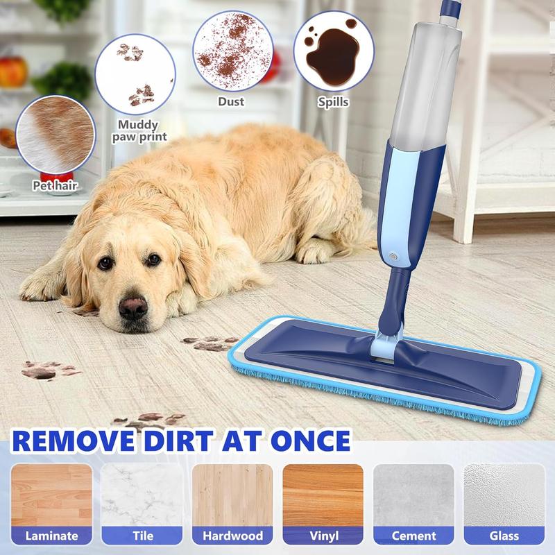 Microfiber Wet Spray Mops for Hardwood Floor Cleaning with 4 Reusable Washable Pads