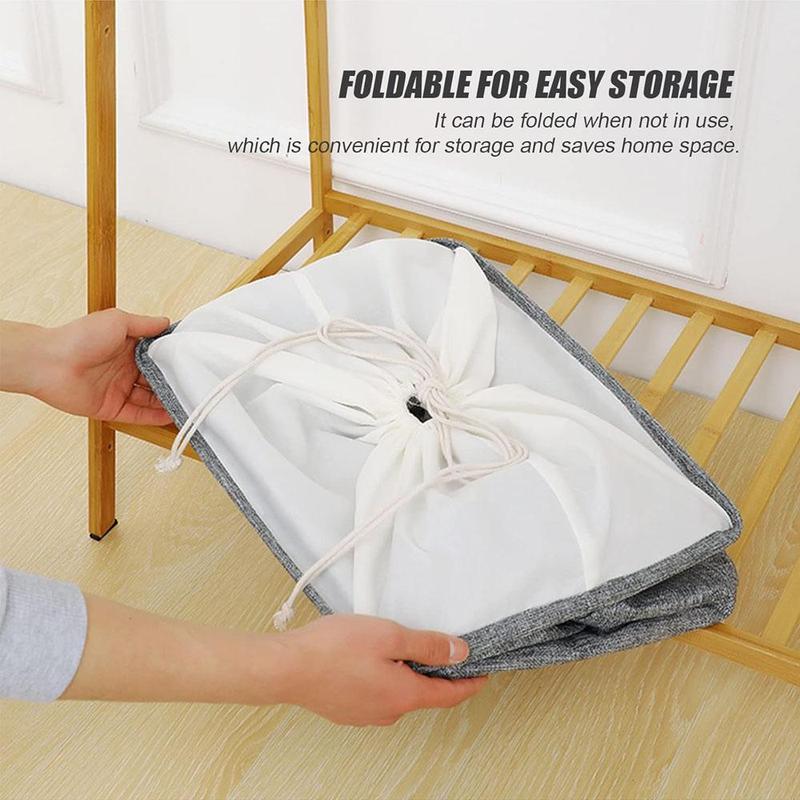 Large Laundry Basket, 1 Count Foldable Storage Laundry Hamper with Drawstring Cover, Waterproof Linen Toy Clothes Storage Bag for Home & Hotel