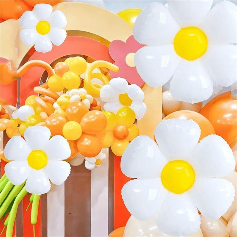 Daisy Balloon, 10pcs set Flower Shaped Balloon, Cartoon Balloon for Birthday Baby Shower Wedding Graduation Party Decoration