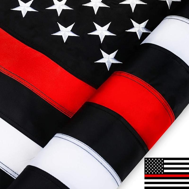 Firefighter Flag, 1 Count American Flag with 2 Brass Grommets, Durable Flag for Home and Public Space Decoration