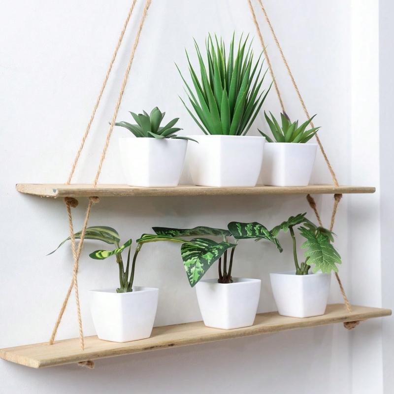 Artificial Potted Plant, 6 Counts Mini Fake Potted Plant, Decorative Plant for Home Living Room Bedroom Dining Room Garden