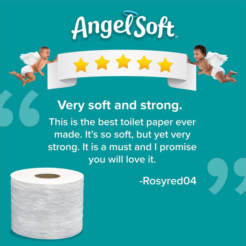 Angel Soft Toilet Paper, 18 Mega Rolls = 72 Regular Rolls, 2-Ply Bath Tissue (PREESHIP)