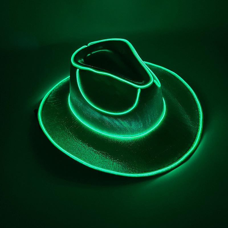 Disco Luminous Led Bride Cowgirl Hat Glowing Light Bar Cap Bachelorette Party Supplies Flashing Neon Western Cowboy Hat