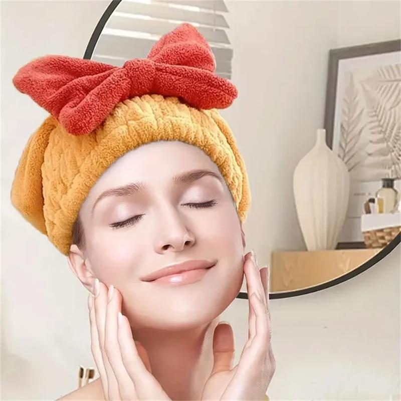 GDSAFS Super Absorbent Hair Towel Wrap for Wet Hair, Microfiber Hair Towel Wrap, Quick-Drying Thickened Soft Bow Tie Hair Towel Wrap Dry Turban, Wet Hair Towel Wrap for Women