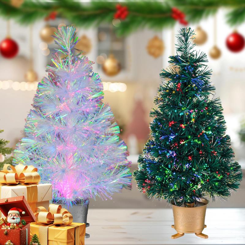 24 Inch LED Light Up Christmas Tree, 1 Count USB Powered Color Changing Desktop Decoration Tree, Festive Decorations for Home Living Room Bedroom