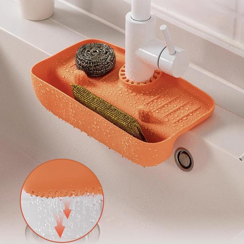 Kitchen Sink Drain Rack, Anti-splash Storage Basket, Mini Dish Drying Rack, Multifunctional Kitchen Organizer Sink Dish Gadget Holder, Kitchen Accessories