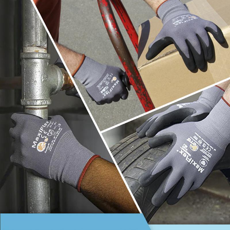 Maxi Flex Ultimate 34874 Foam Nitrile Coated Work Gloves for Cleaning - 12 Pairs, Durable PIP Protection