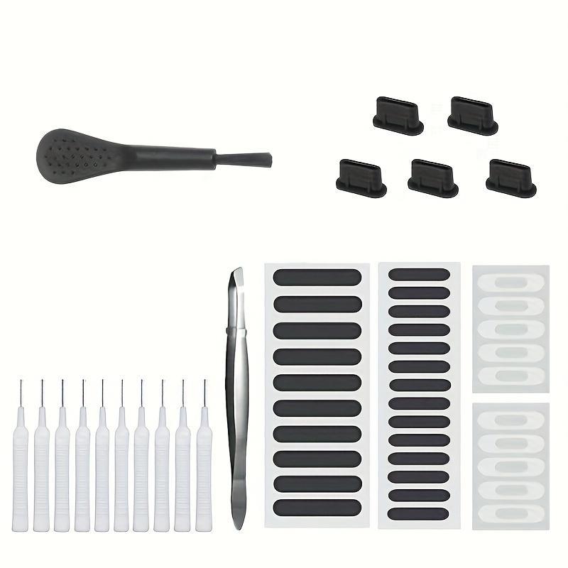 Phone Port Dust Plugs & Cleaning Tools Kit, Computer Keyboard Cleaning Brush, Multi-function Speaker Port Dust Stickers, Earphone Cleaning Bristles