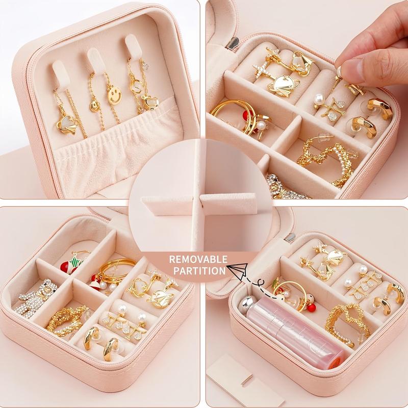 Portable Jewelry Storage Box, 1 Count Multi Grid Jewelry Organizer, Jewelry Storage Box for Earrings, Rings, Necklaces, Home Organizer