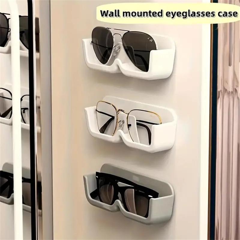 Wall Mounted Glasses Storage Rack without Glasses, Punch Free Glasses Holder, Sunglasses Display Organizer, Home Organizer for Living Room Bedroom