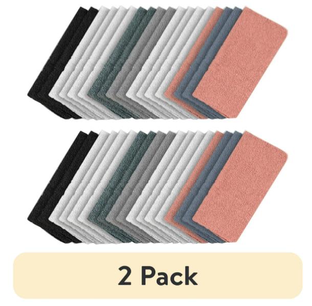 (2 pack) Mainstays 18-Pack Washcloth Bundle, Pastel