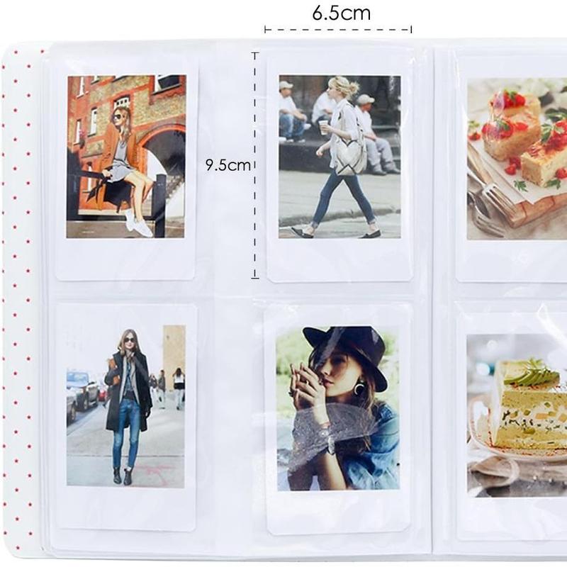 128 Pockets Mini Photo Album - Fits for Fujifilm Instax Mini 11 Mini 9 Mini 8 Mini 90 Mini 25, Polaroid Snap PIC-300, Kodak Mini 3-Inch Film(Smokey White)