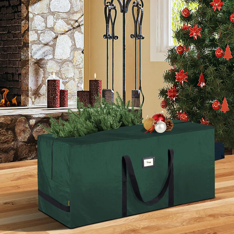 7.5 ft Extra Large Christmas Tree Storage Bag With Reinforced Handles and Dual Zippers for Wide Opening (Green)