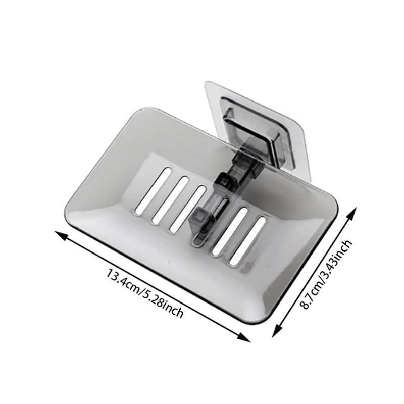 Punch Free Soap Dish, 1 2 Counts Wall Mounted Soap Bar Holder, Soap Drain Storage Box for Bathroom