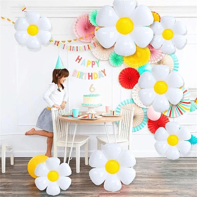 Daisy Balloon, 10pcs set Flower Shaped Balloon, Cartoon Balloon for Birthday Baby Shower Wedding Graduation Party Decoration