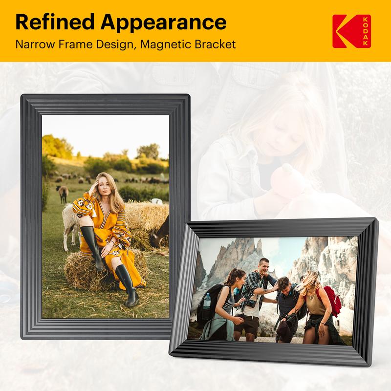 KODAK Christmas 2024 Ornament: Share special moments with the KODAK 10.1 Inch WiFi Digital Photo Frame! With an IPS touch screen, 32GB memory, and the ability to display photos, videos, and music, it's the perfect gift for family and friends!