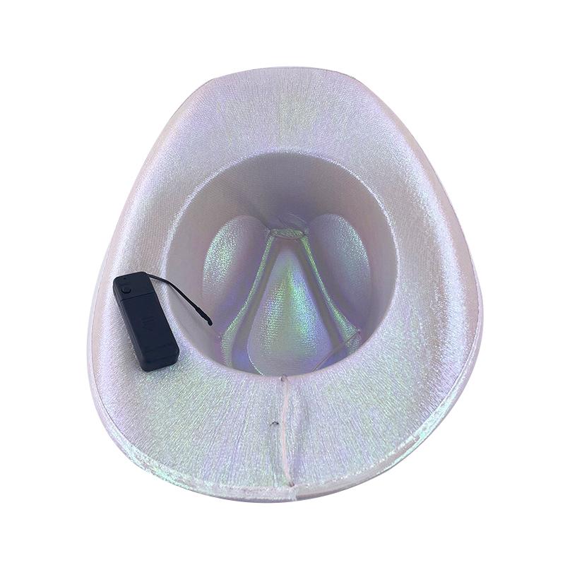 Disco Luminous Led Bride Cowgirl Hat Glowing Light Bar Cap Bachelorette Party Supplies Flashing Neon Western Cowboy Hat