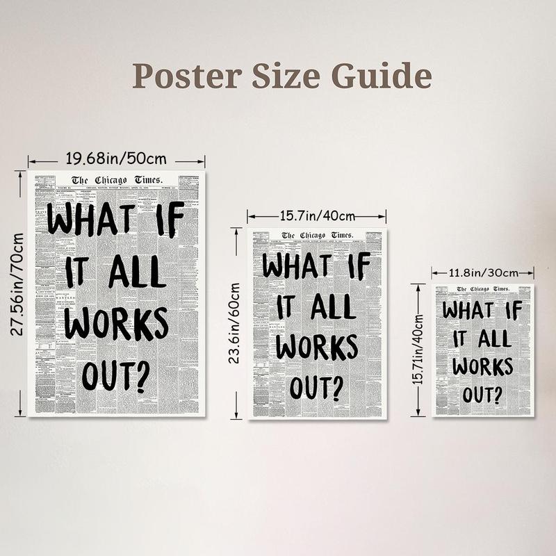 Newspaper Poster, 2 Counts set Do It for The Plot Lettering Unframed Poster, Wall Art for Home Living Room Bedroom Office Decor