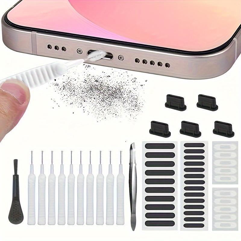 Phone Port Dust Plugs & Cleaning Tools Kit, Computer Keyboard Cleaning Brush, Multi-function Speaker Port Dust Stickers, Earphone Cleaning Bristles